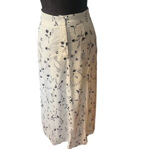 NWOT Commense Botanical Print Fly Front Maxi Skirt XS